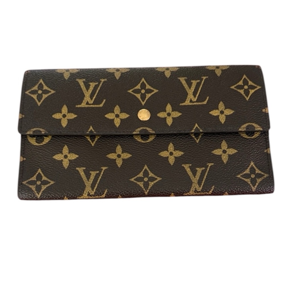 Louis Vuitton Classic Monogram Wallet in Brown and Gold